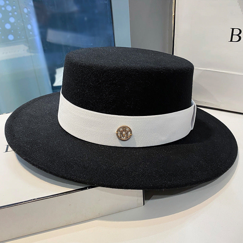 Elegant Fedora Hat For Women Fashion Bowler Dress Caps Panama Ribbon Band Church Wedding Felt Hat 4