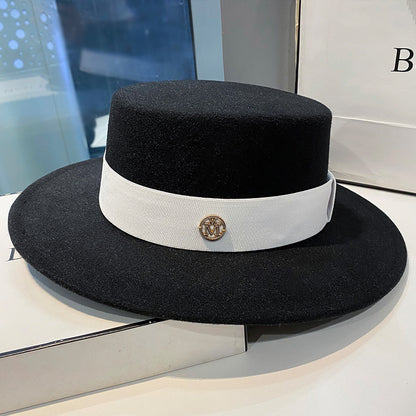 Elegant Fedora Hat For Women Fashion Bowler Dress Caps Panama Ribbon Band Church Wedding Felt Hat 4