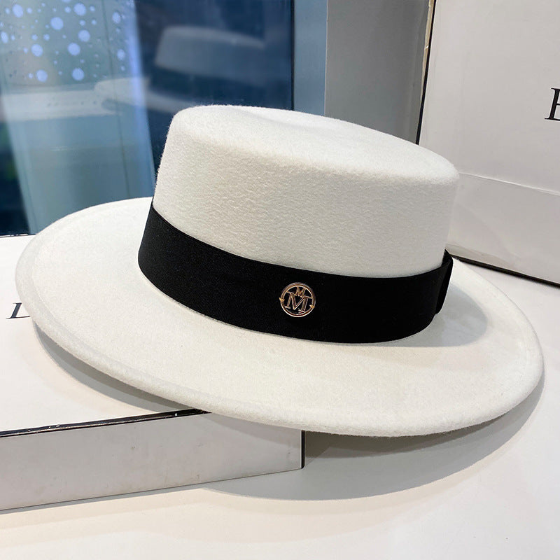 Elegant Fedora Hat For Women Fashion Bowler Dress Caps Panama Ribbon Band Church Wedding Felt Hat 6