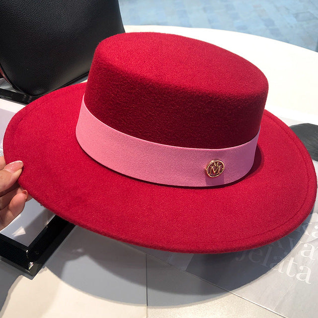 Elegant Fedora Hat For Women Fashion Bowler Dress Caps Panama Ribbon Band Church Wedding Felt Hat 7