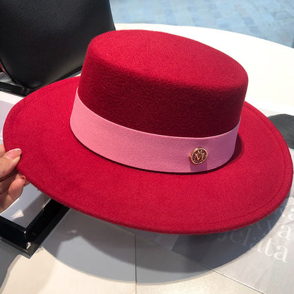 Elegant Fedora Hat For Women Fashion Bowler Dress Caps Panama Ribbon Band Church Wedding Felt Hat 7