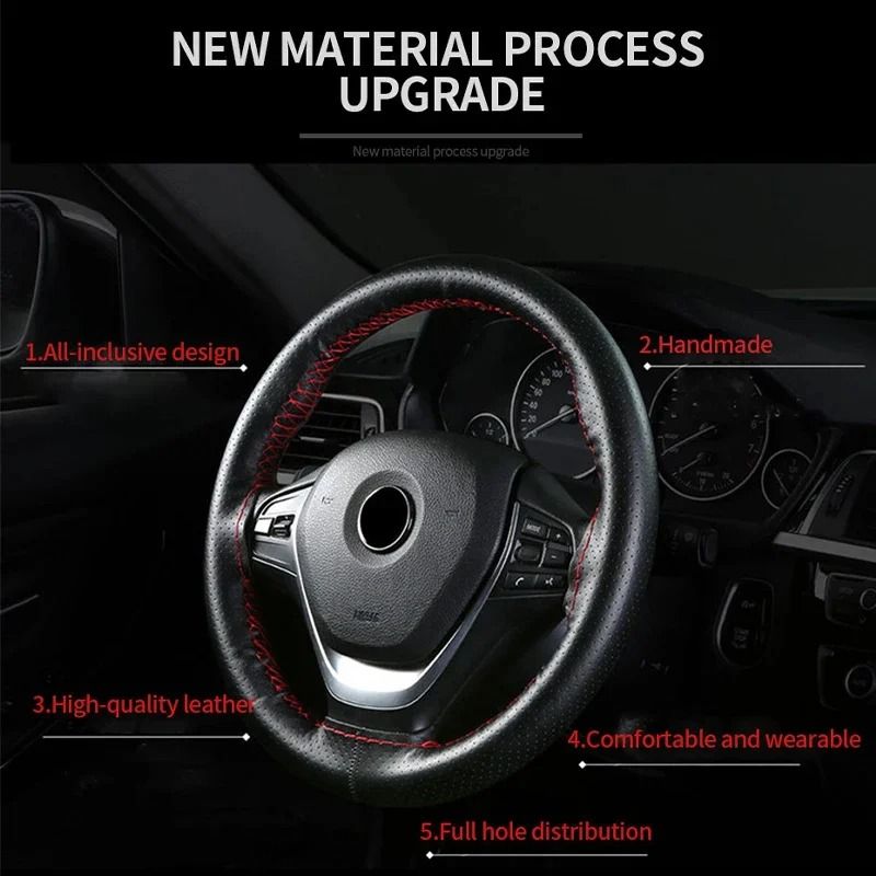 Genuine Leather Steering Wheel Cover 2