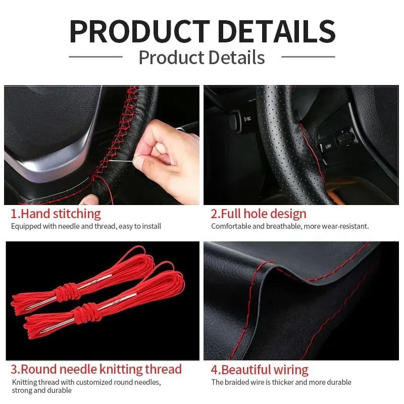 Genuine Leather Steering Wheel Cover 4