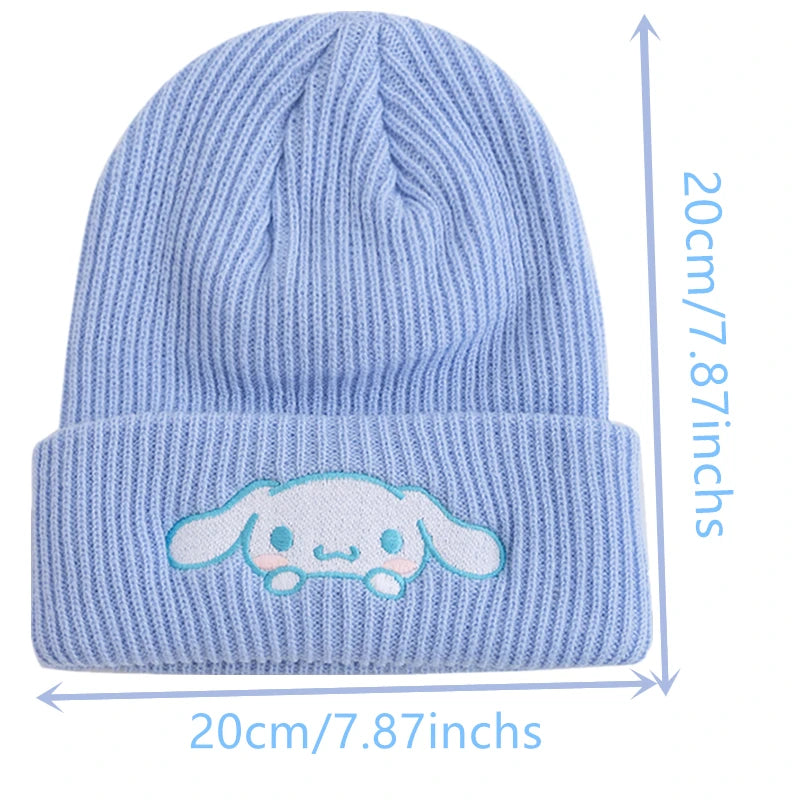 Women Winter Knitted Cap Hot Sale Saniro Hello Kitty Beanie Hat Cute Cartoon Melody 4