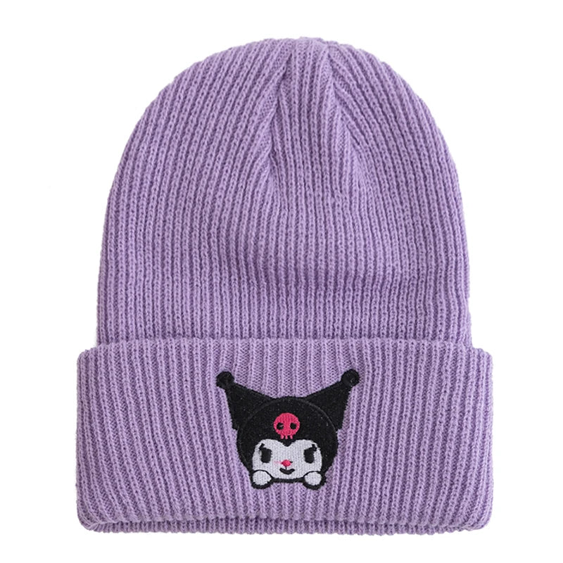 Women Winter Knitted Cap Hot Sale Saniro Hello Kitty Beanie Hat Cute Cartoon Melody 5
