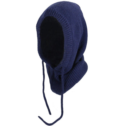 Winter Balaclava Hats Women Style Knitted Hooded Caps Outdoor Warmer One-piece Drawstring Neck Collar Beanies Cap