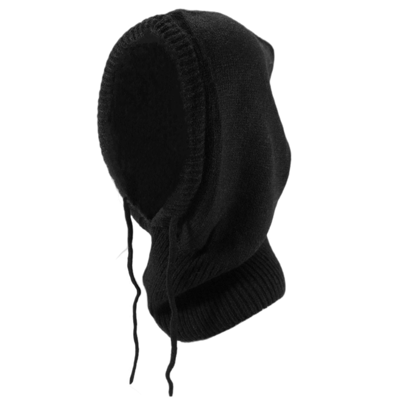 Winter Balaclava Hats Women Style Knitted Hooded Caps Outdoor Warmer One-piece Drawstring Neck Collar Beanies Cap