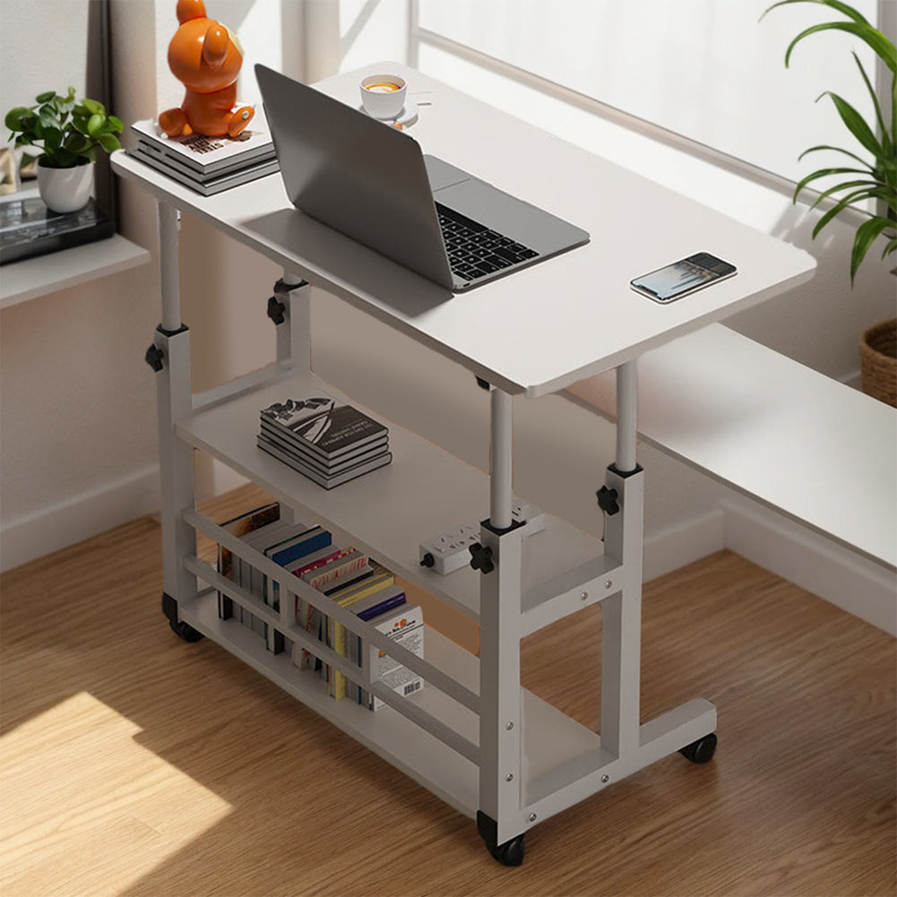 Mobile Laptop Standing Desk For Dormitory Swivel Wheel Home Desk With Rolling Wheels Height Adjusta 1