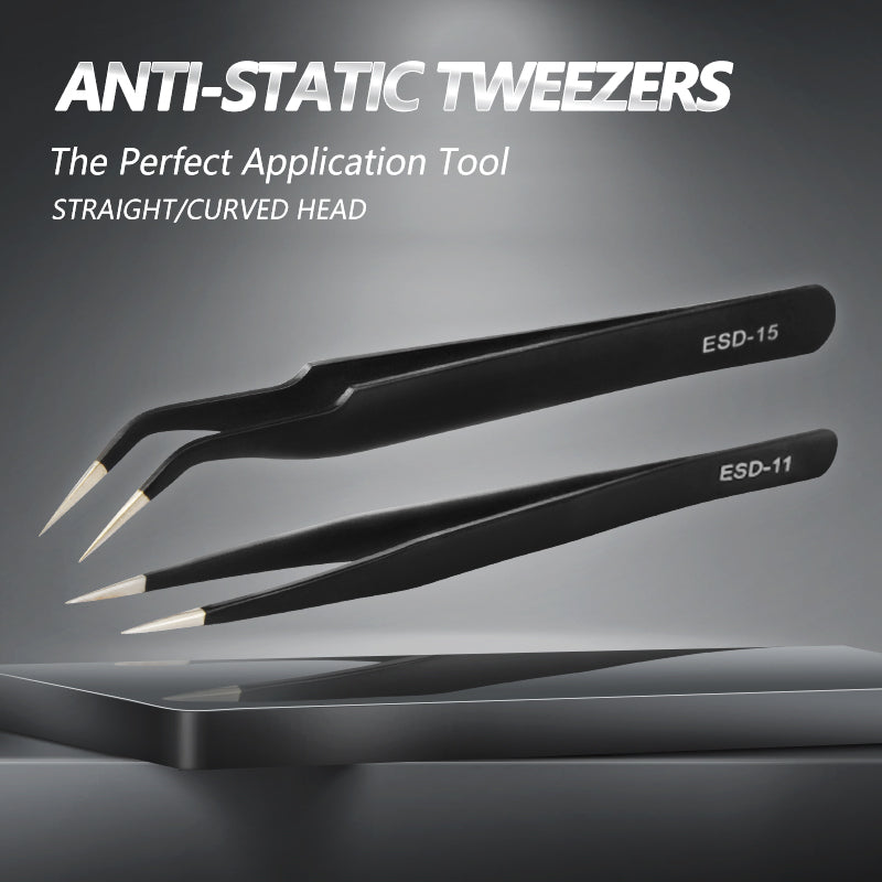 Precision Stainless Forceps Curved Straight Tweezers For Motherboard Repair IPad Repair 5