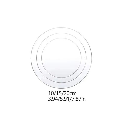 Premium Clear Acrylic Cake Boards Set  Reusable Round Cake Display Boards For Baking Decorating  De 9