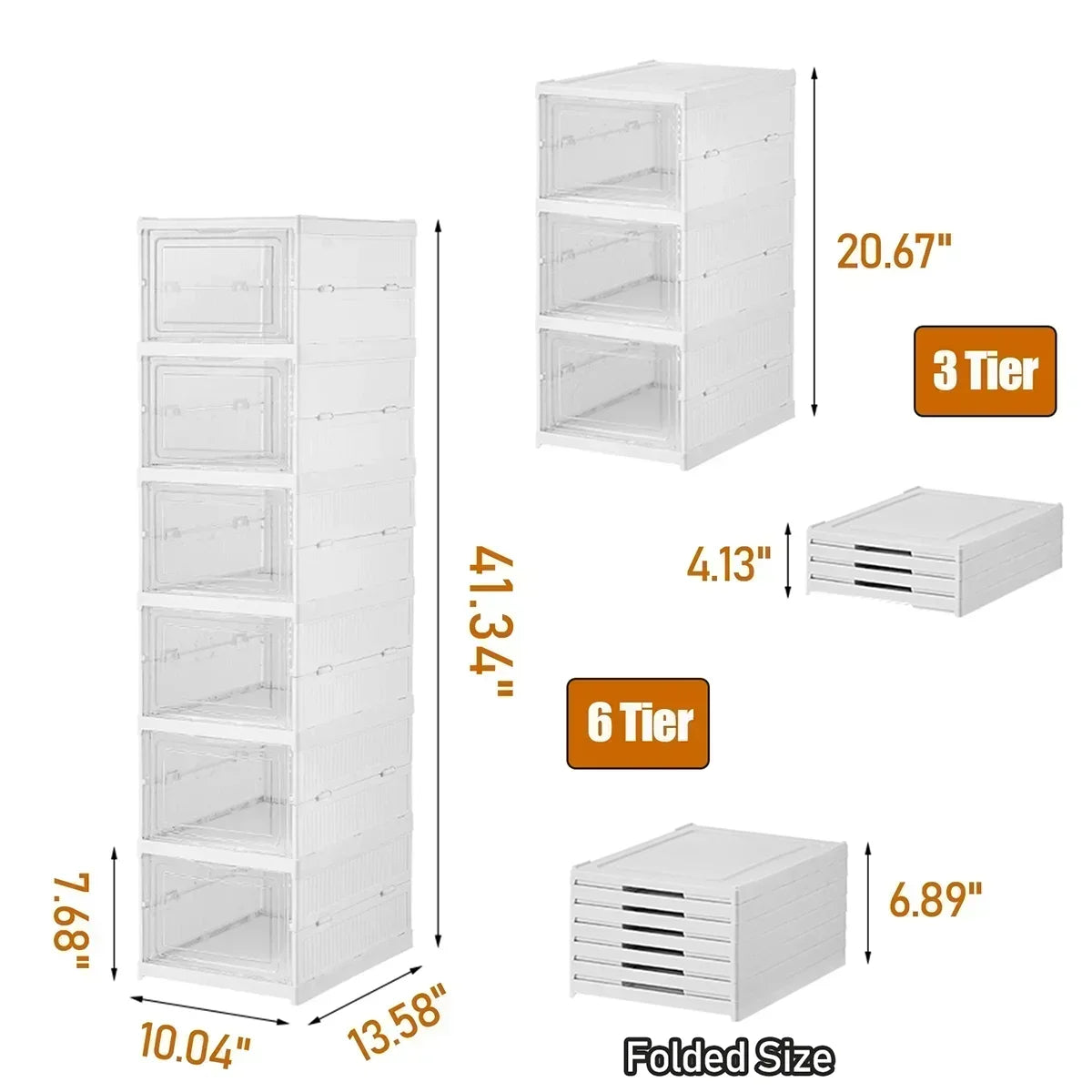 Transparent Fold Able Shoes Box Stack Able Sneaker Storage Organizer Dust Proof Hightop Shoe Rack S 5
