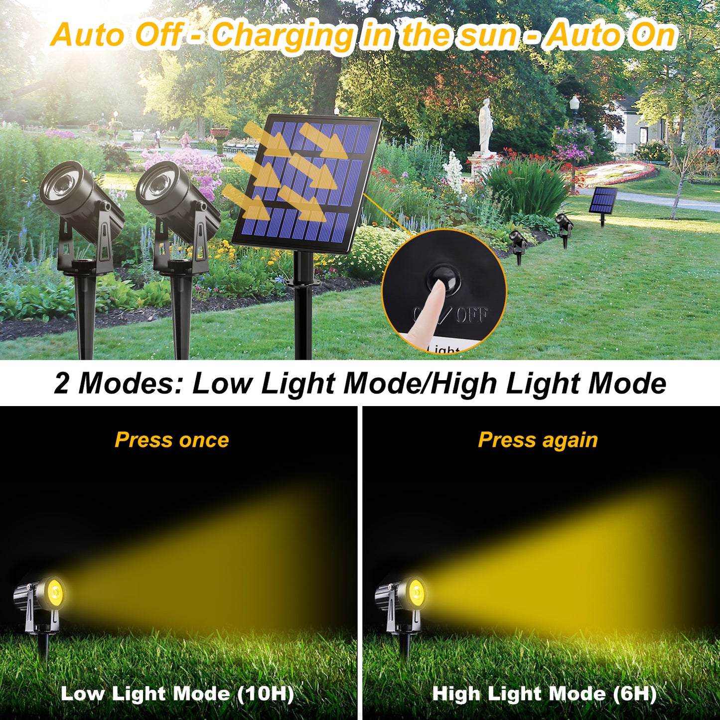 Solar LED Light Outdoor Landscape Solar Powered Spotlight  Aluminum AntiRust Lamp For Yard And Gard