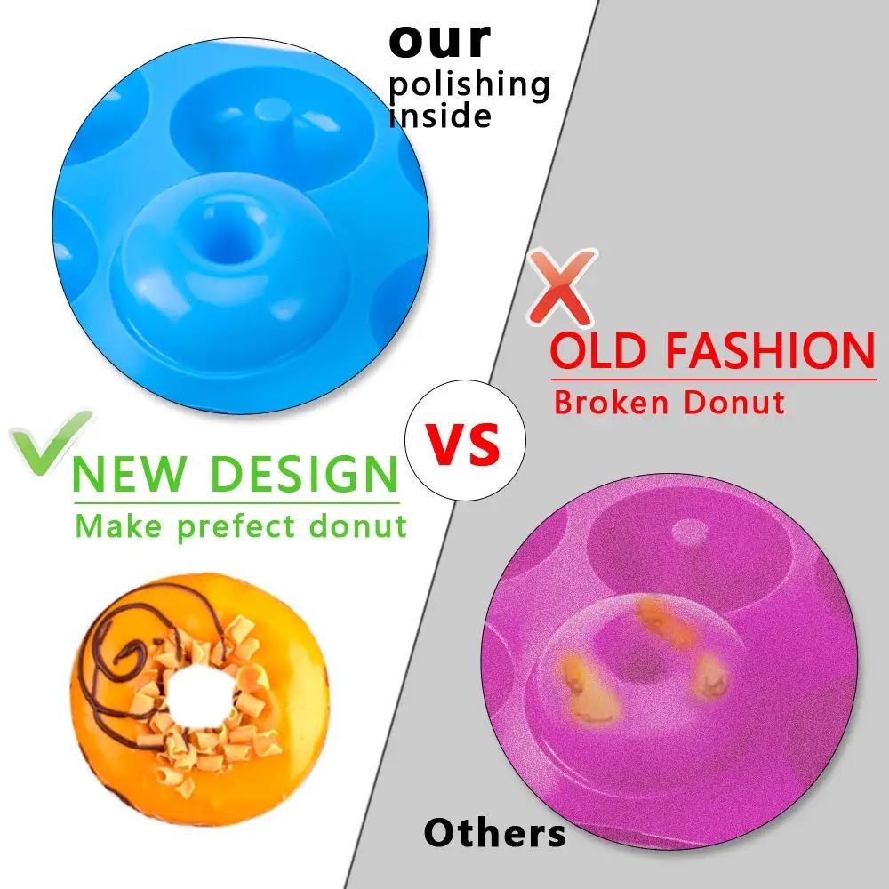 Premium 6Cavity Silicone Donut  Baking Mold  NonStick Pastry Cake  Dessert Pan 3