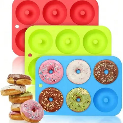 Premium 6Cavity Silicone Donut  Baking Mold  NonStick Pastry Cake  Dessert Pan 15