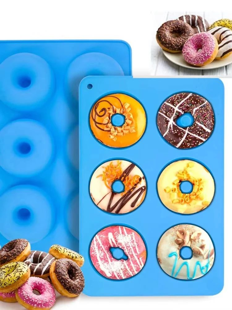 Premium 6Cavity Silicone Donut  Baking Mold  NonStick Pastry Cake  Dessert Pan 7