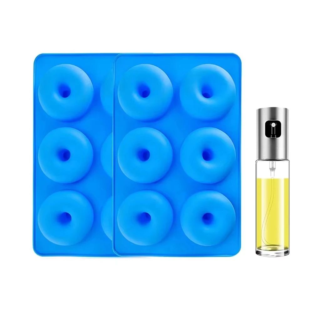 Premium 6Cavity Silicone Donut  Baking Mold  NonStick Pastry Cake  Dessert Pan 12