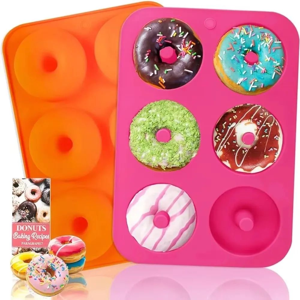 Premium 6Cavity Silicone Donut  Baking Mold  NonStick Pastry Cake  Dessert Pan 14