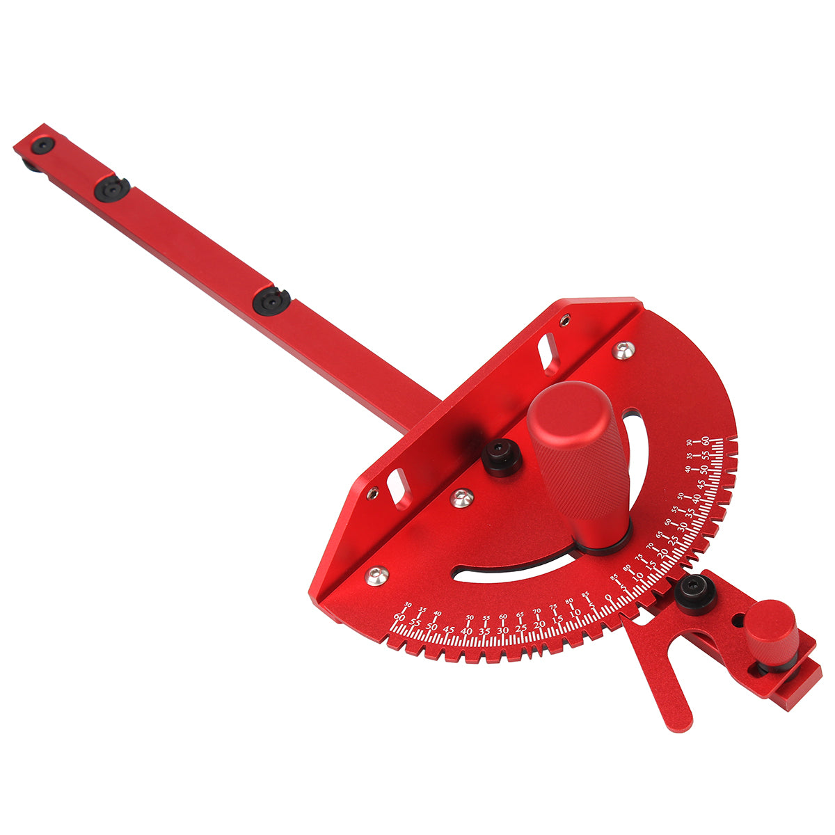 Aluminum Alloy Red Miter Gauge Handle for Table Saw, Router and Miter Gauge Sawing Assembly Ruler, Woodworking Tools