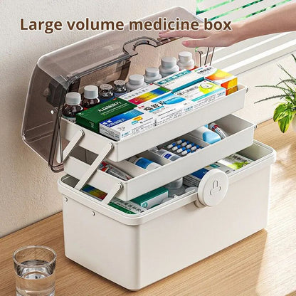 White Large Capacity Home Medicine Box MultiLayer Storage Box For Organization 1