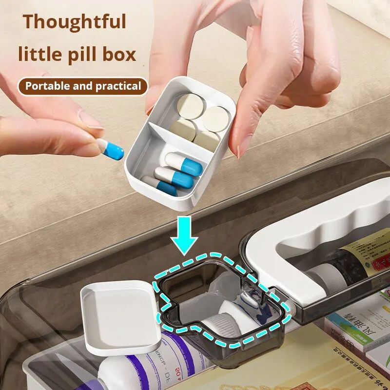 White Large Capacity Home Medicine Box MultiLayer Storage Box For Organization 4