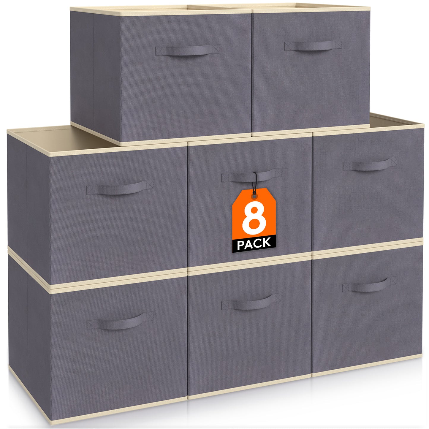 Cube Storage Bins, Fold able Fabric Storage Baskets with Handles for Shelves and Closet