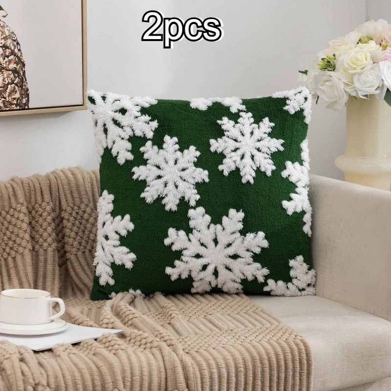 Snowflake Velvet Pillow Covers Set Of 2  Soft Christmas Cushion Covers With Festive Pattern  Hidden 6