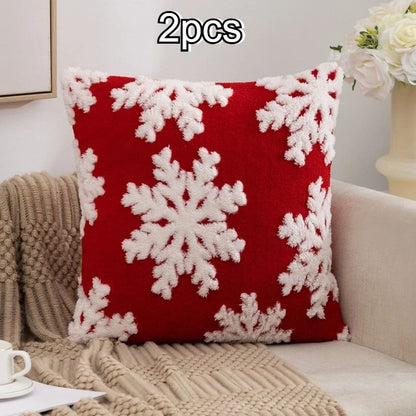 Snowflake Velvet Pillow Covers Set Of 2  Soft Christmas Cushion Covers With Festive Pattern  Hidden 7