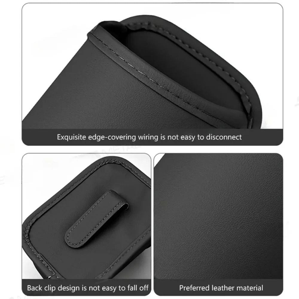 Car Door Cup Holder Leather Storage Bin For Back Seat Organization 4