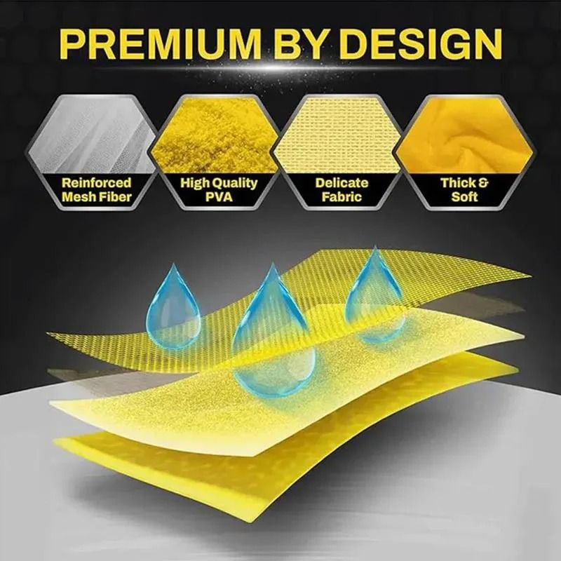 PVA Quick Dry Car Towel Ultra Absorbent Scratch Free Cleaning Cloth 5