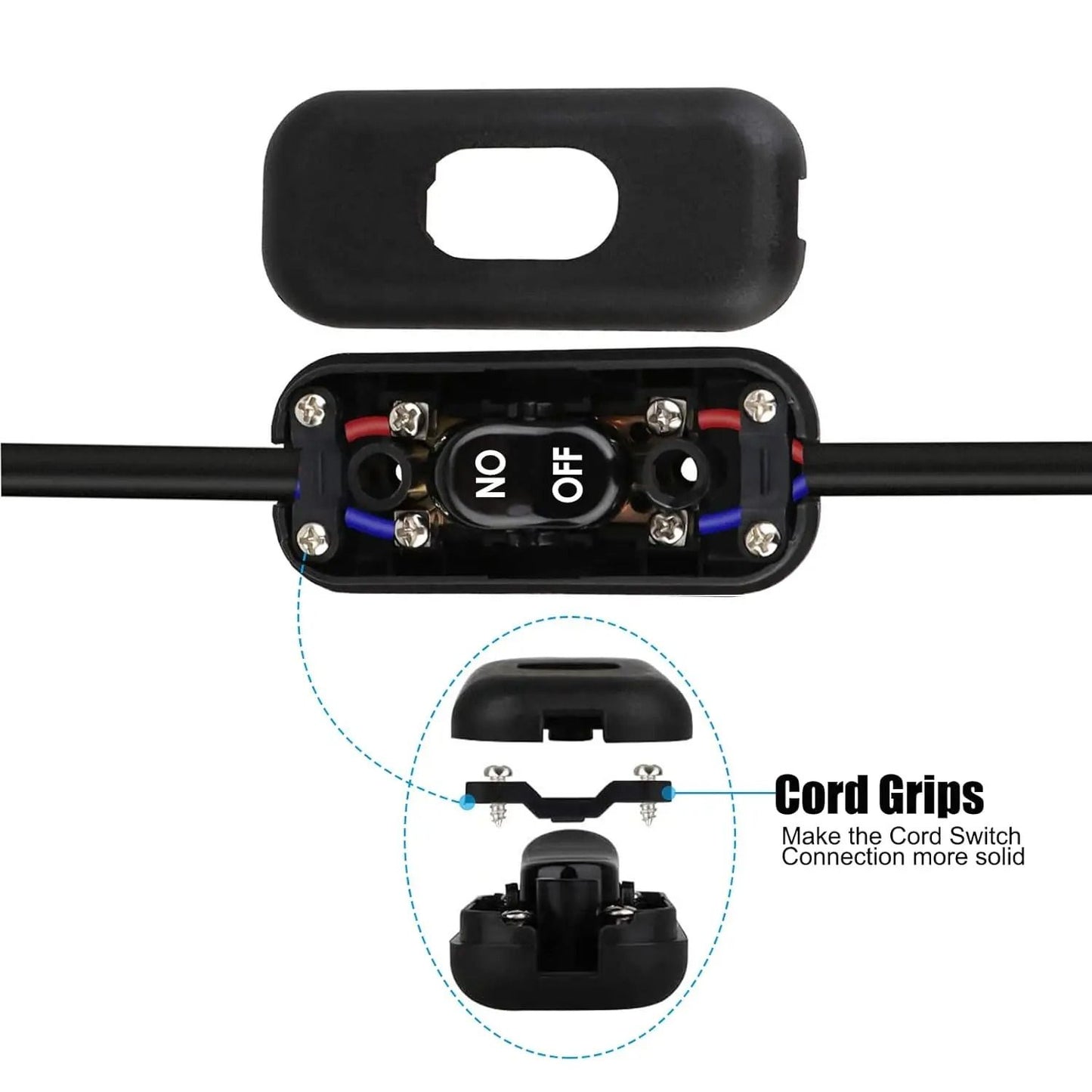 Inline Cord Switch Set Black AC 250V 6A On Off Rocker For Lamps And Appliances 2