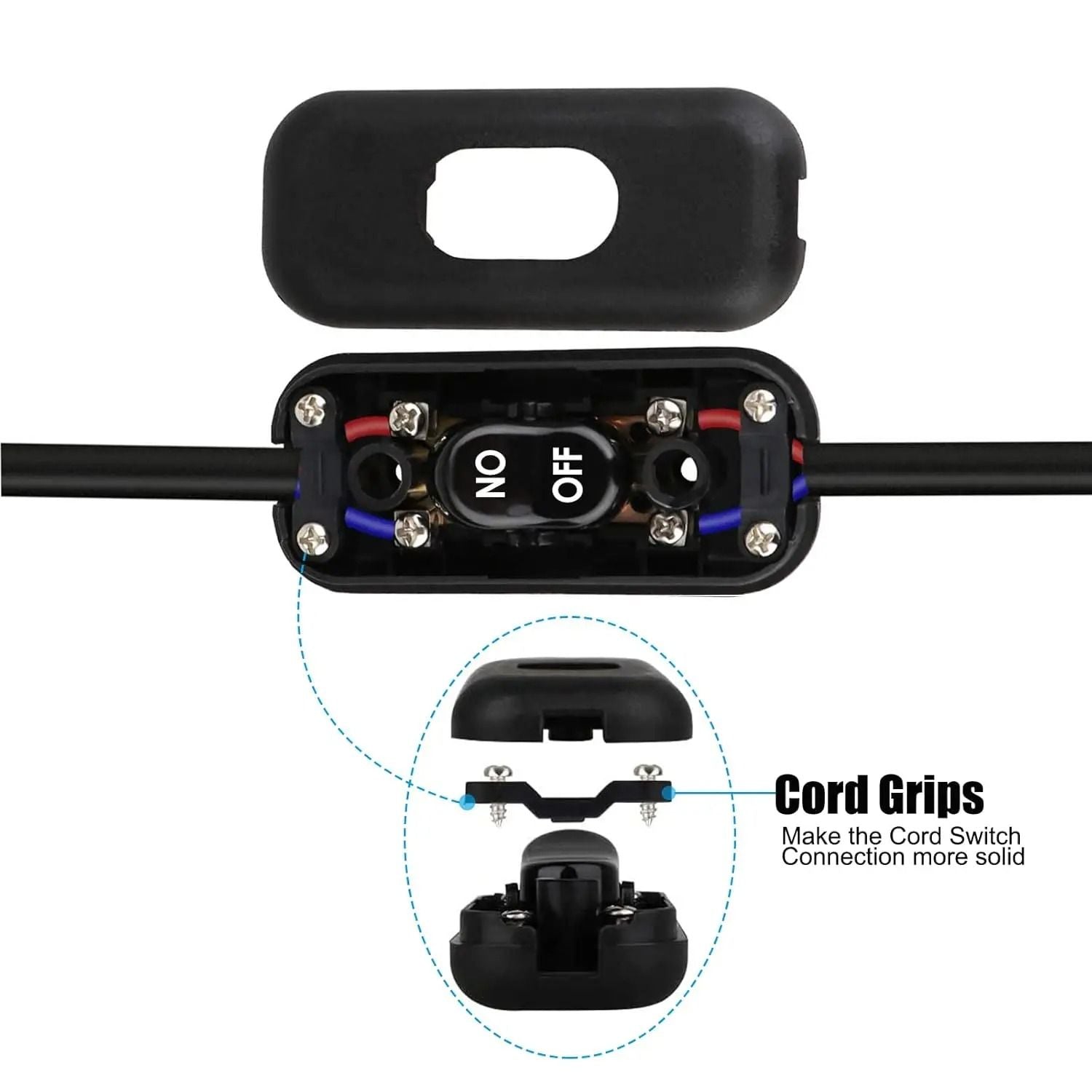 Inline Cord Switch Set Black AC 250V 6A On Off Rocker For Lamps And Appliances 2