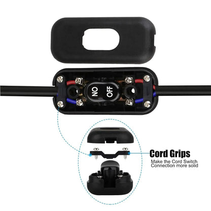 Inline Cord Switch Set Black AC 250V 6A On Off Rocker For Lamps And Appliances 2