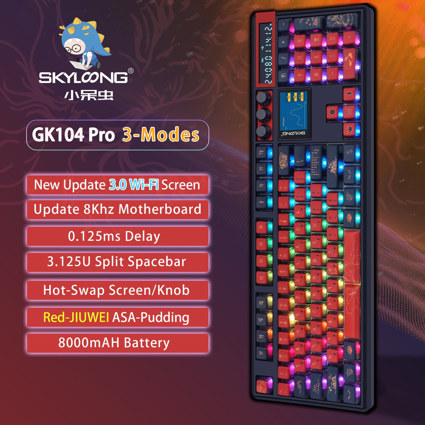 Wireless RGB Backlit HotSwappable Game Keyboard Mechanical Sport Gamer Keyboard For PC 3