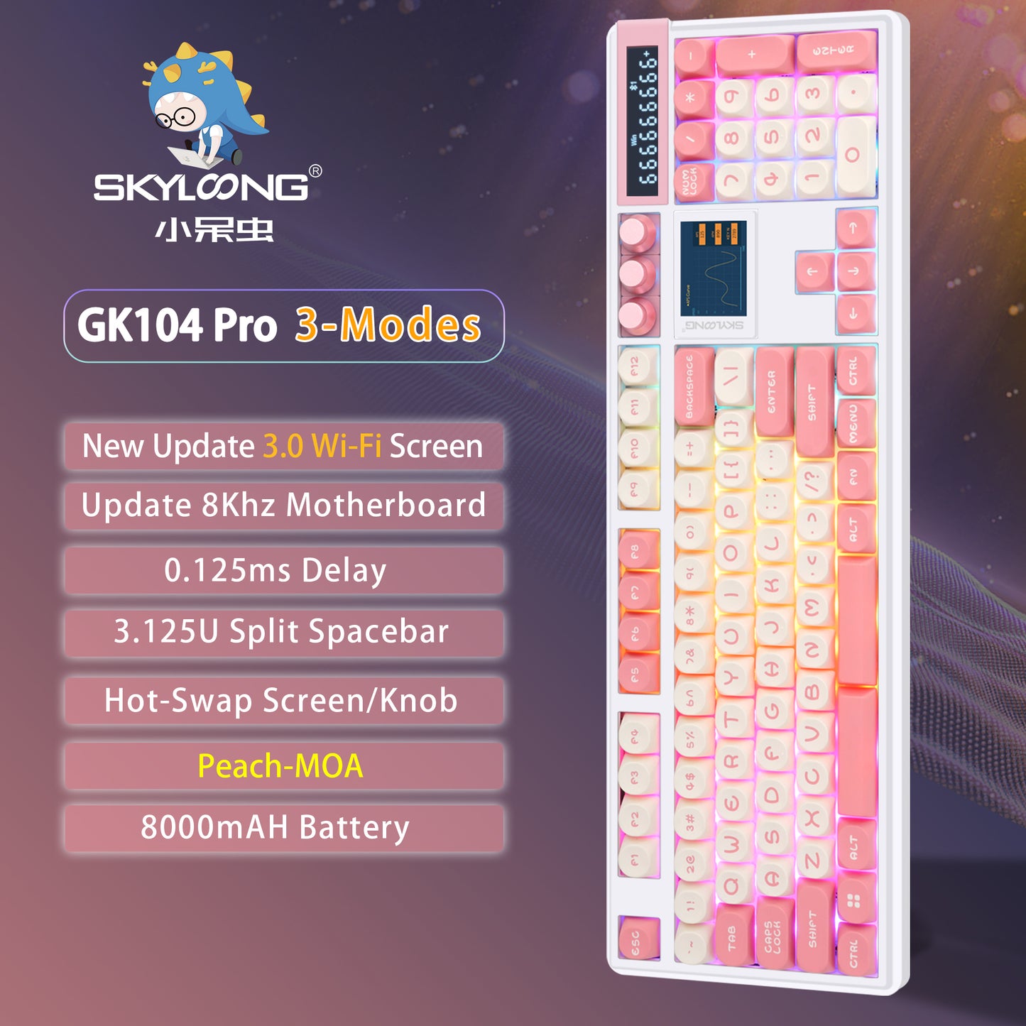 Wireless RGB Backlit HotSwappable Game Keyboard Mechanical Sport Gamer Keyboard For PC 5