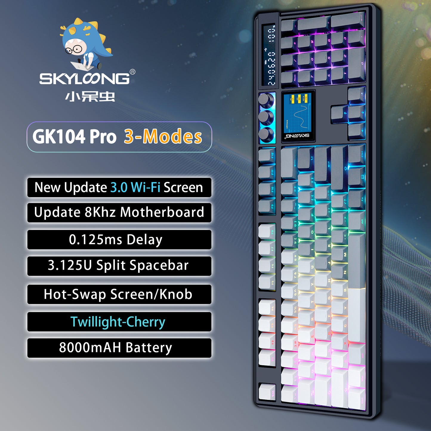 Wireless RGB Backlit HotSwappable Game Keyboard Mechanical Sport Gamer Keyboard For PC 7
