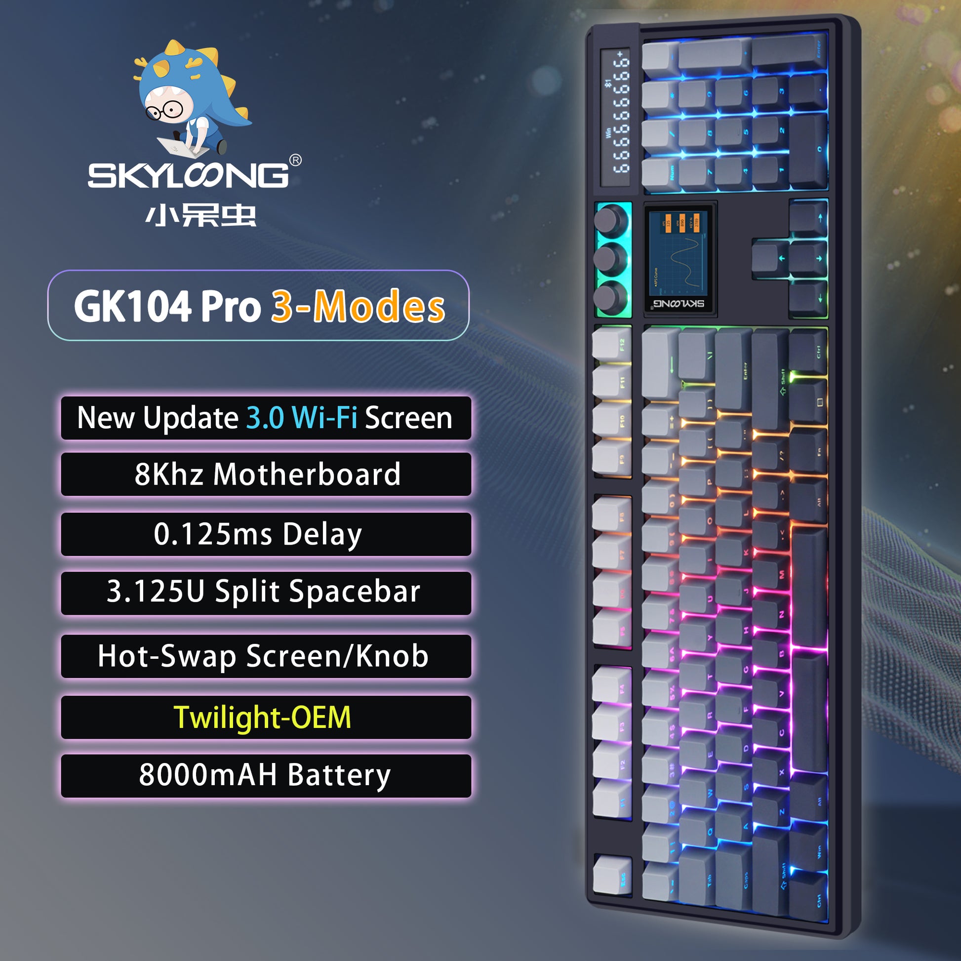 Wireless RGB Backlit HotSwappable Game Keyboard Mechanical Sport Gamer Keyboard For PC 8