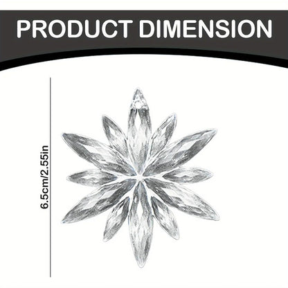 White Snowflake Christmas Decoration Pendants  15 Or 30 Transparent Crystal Snowflake Ornaments For 2