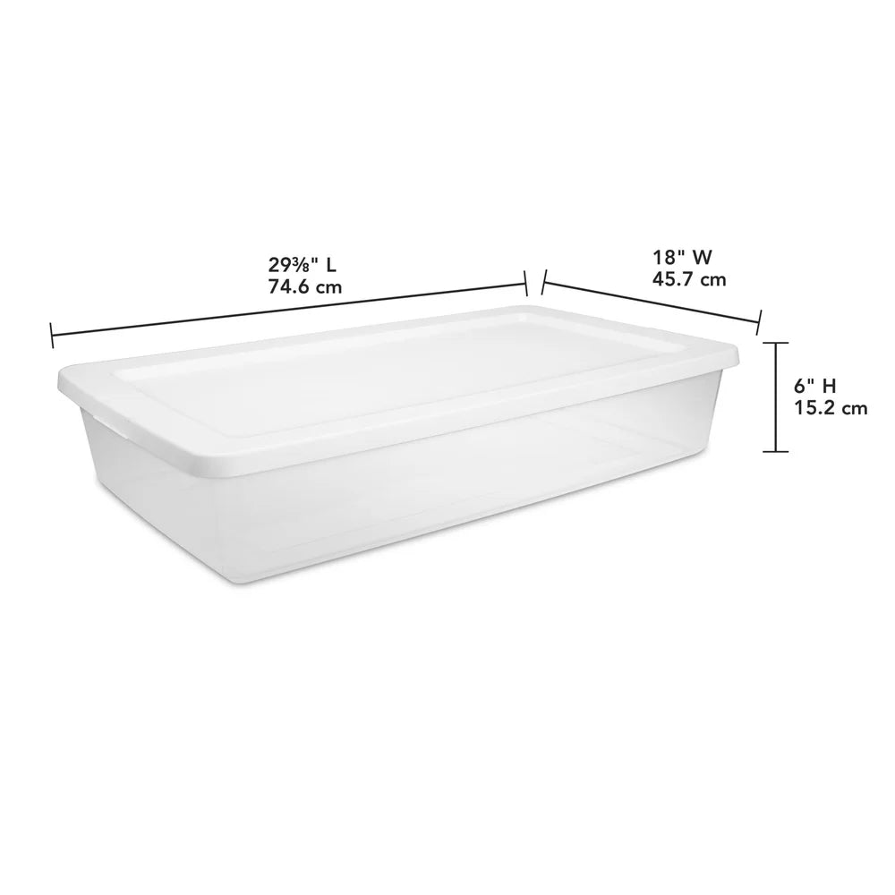 Clear Plastic Storage Bin Stackable Container With SnapOn Lid Ideal For Clothing Organization Home  2