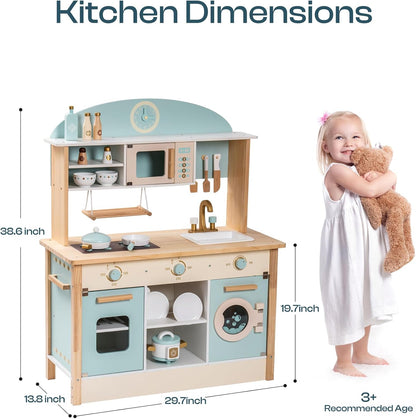 Toddler Kitchen Set Gift For Girls Boys Robotime Robud Wooden Kitchen For Kids Play Kitchen With Pl 7