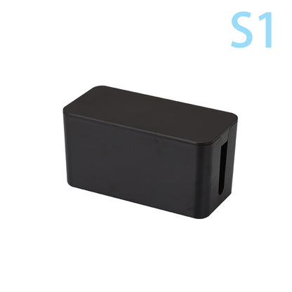 Dust Charger Socket Organizer, Cable Storage Box with Network Bin for Power Board Wire Management
