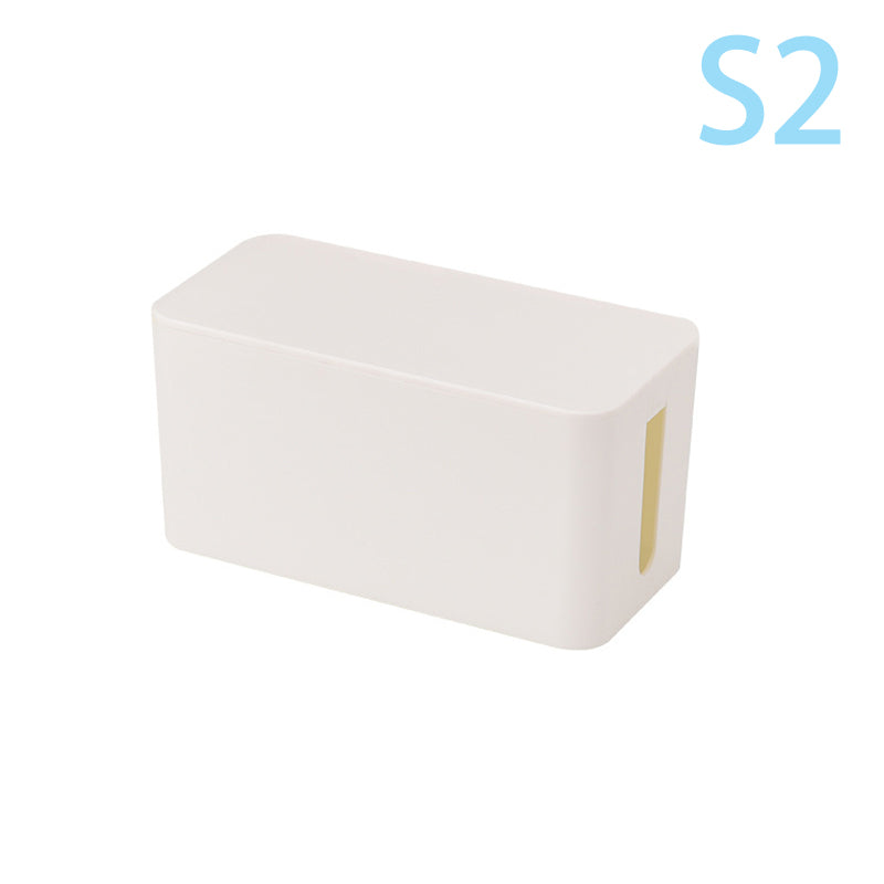 Dust Charger Socket Organizer, Cable Storage Box with Network Bin for Power Board Wire Management