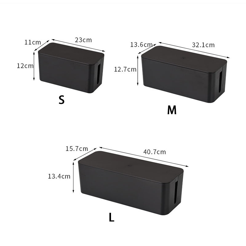 Dust Charger Socket Organizer, Cable Storage Box with Network Bin for Power Board Wire Management