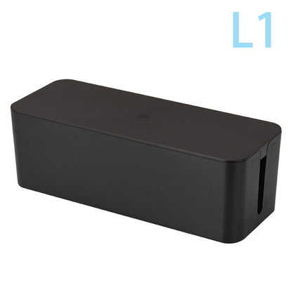 Dust Charger Socket Organizer, Cable Storage Box with Network Bin for Power Board Wire Management