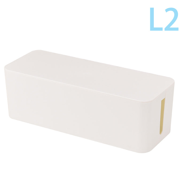 Dust Charger Socket Organizer, Cable Storage Box with Network Bin for Power Board Wire Management