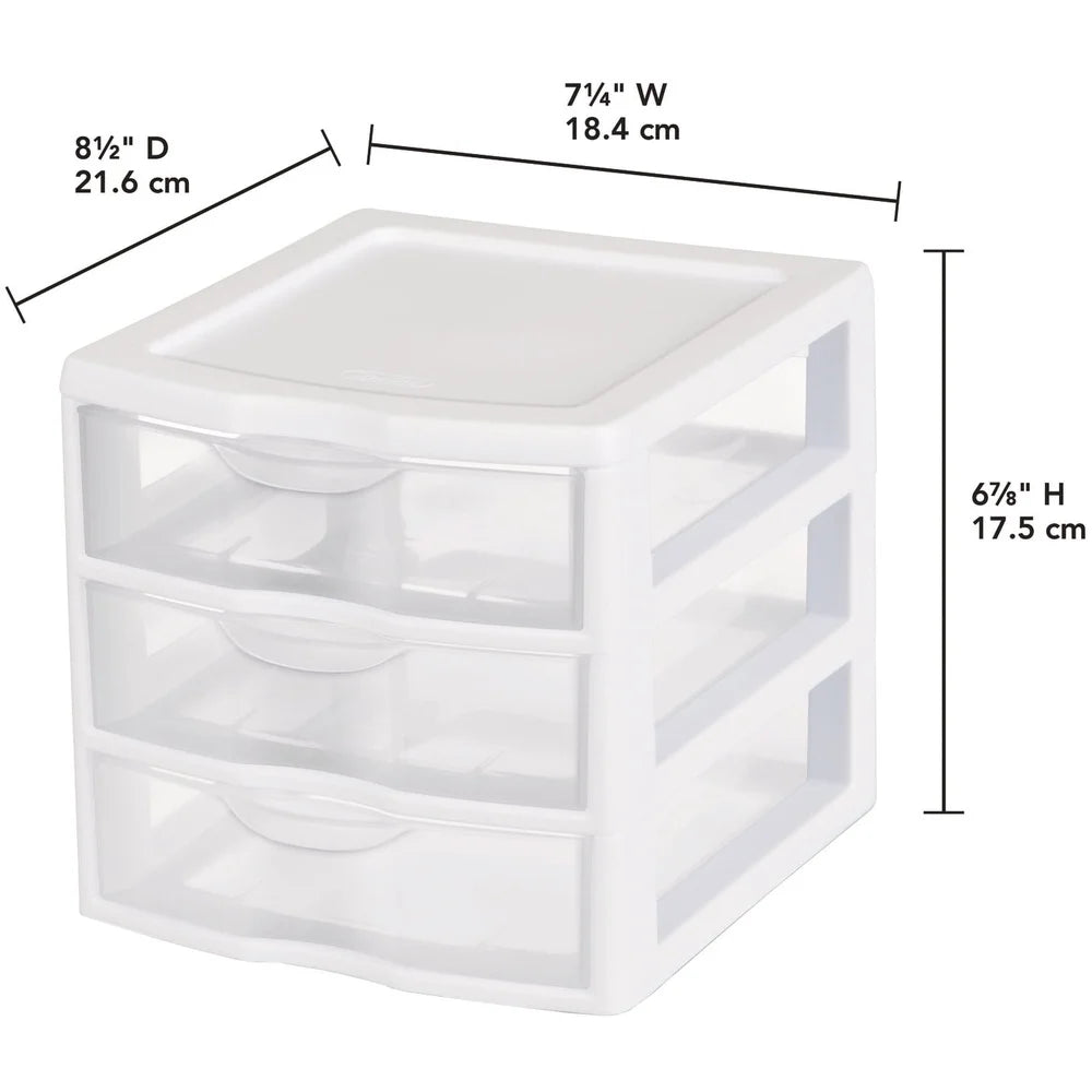 Small Drawer Storage Unit Plastic Stac Kable Organizer Clear Front Drawers For Desktop Office Home  1