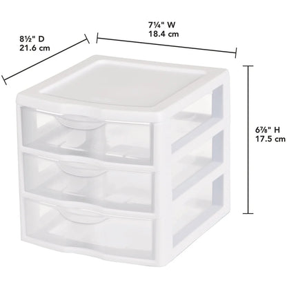 Small Drawer Storage Unit Plastic Stac Kable Organizer Clear Front Drawers For Desktop Office Home  1