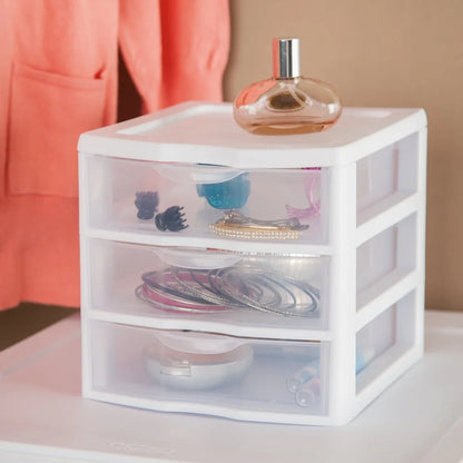 Small Drawer Storage Unit Plastic Stac Kable Organizer Clear Front Drawers For Desktop Office Home  2