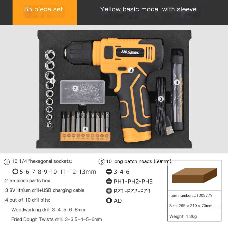 Pink Home Repair Tools Kit Set Power Tool Sets With Lithium Drill Magnetic Precision Bits Toolbox 6