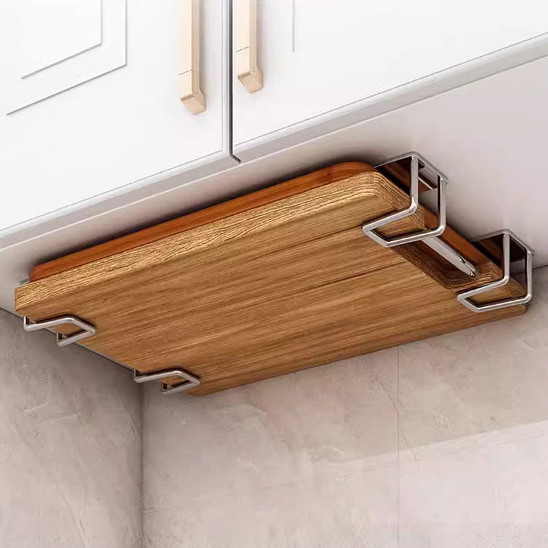 Portable Wall Mounted Kitchen Rack, Stylish Pot Lid Rack, Under Cabinet Cutting Board Storage
