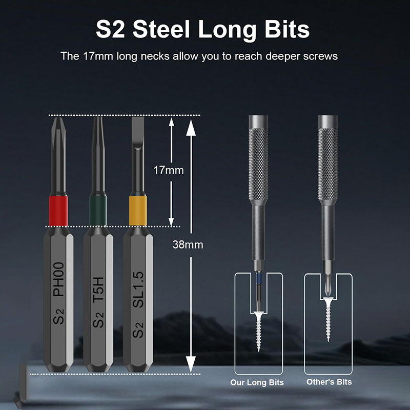 Magnetic Precision Screwdriver Kit, Tool Set for Glasses, Watches, PC, Computer Repairs with Bits